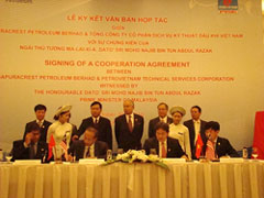 Kí thỏa thuận hợp tác về lĩnh vực dầu khí giữa Malaysia và VN